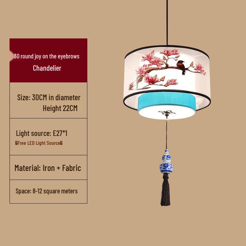 LED Ceiling Light for Balcony, Hallway, or Bedroom - New Chinese Style Small Pendant Light