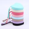 Portable Silicone Coin Purse Waterproof Heart-Shaped Small Wrist Wallet Solid Color Zipper Travel Sundries Storage Bag