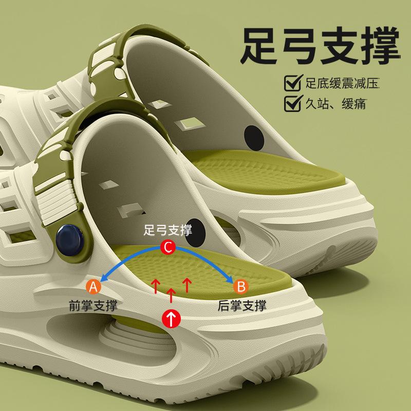 

Hole shoes men s new summer wear non-slip not tired foot arch support outdoor eva cool slippers men 38/39