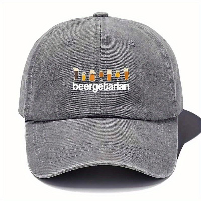 Beer Lover S Baseball Cap - Funny Beer Mug Print Hat In Black/Dark Gray/ Olive Green/, Soft Textile Material For Bachelor Partie