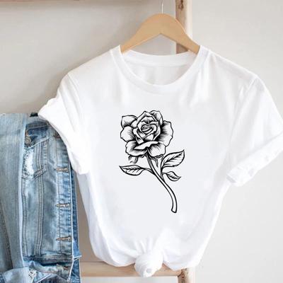 (Asian Size) Tee Top Women Print Lady Clothing Sweet Cartoon Style Lovely Casual Short Sleeve Fashion Tshirt  Female Graphic T-shirt