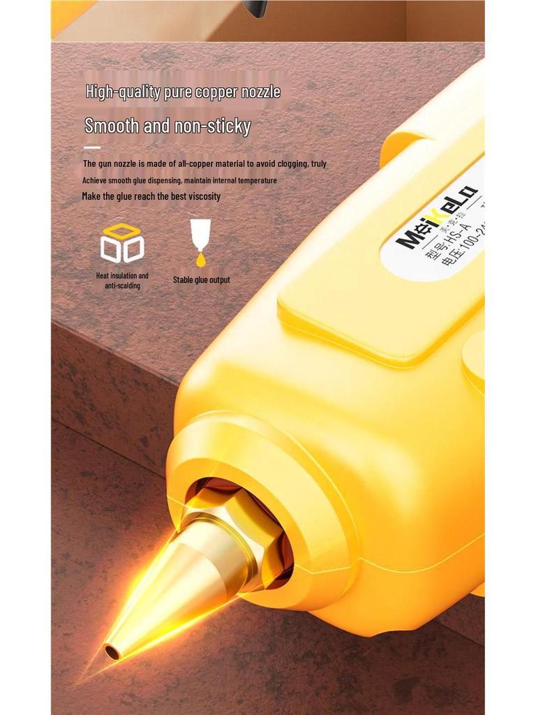 High Viscosity Hot Melt Glue Gun with 7-11mm Sticks for Kids' Crafts and Household Use