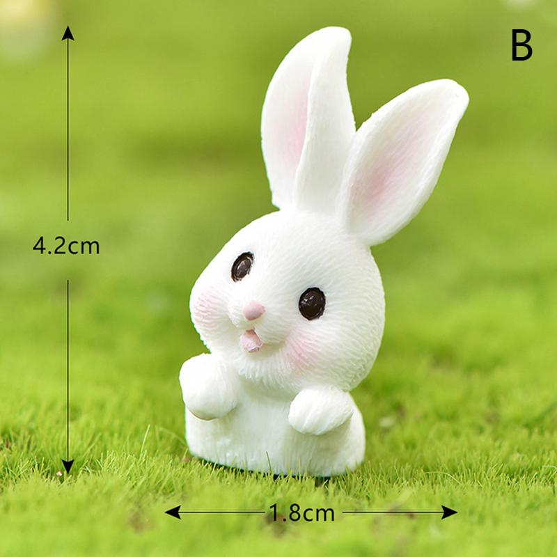 Cute Multiple Type Animal Cartoon Bunny Carrot Rabbit House Cute Rabbit Gardening Plant Resin Micro Landscape Ornaments