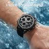 Quartz 3 ATM Water Luminous Genuine Leather Large Suitable for Job Gift Men's Watch, Analog-Digital Watch, Resistant, Hands, Strap, Multifunctional,