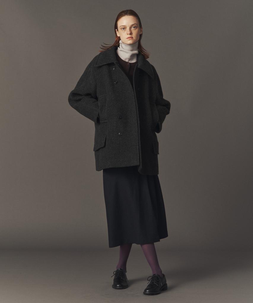 AHWE Wool Blend Tucked Skirt_D Navy