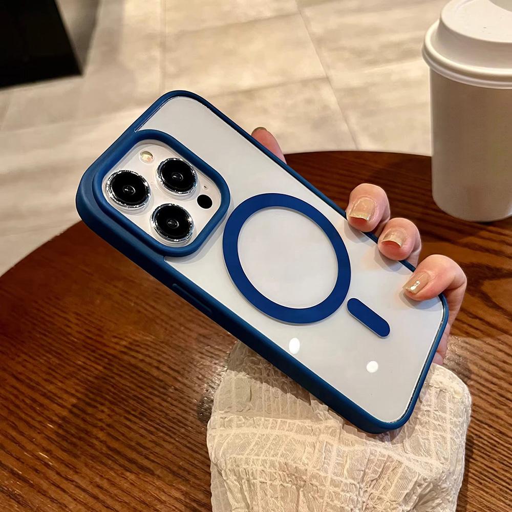 Acrylic Magnetic Large Hole Phone Case for iPhone 11 13 XR 15 14 Pro Max iPhone 12 Samsung S24 S23 S22 Plus Anti-drop Magnetic Waterproof Protection