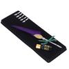 Quill Pen Set Exquisite Feather Design Retro Hollow Style Calligraphy Pen with Empty Ink Bottle Metal Nib SP101014