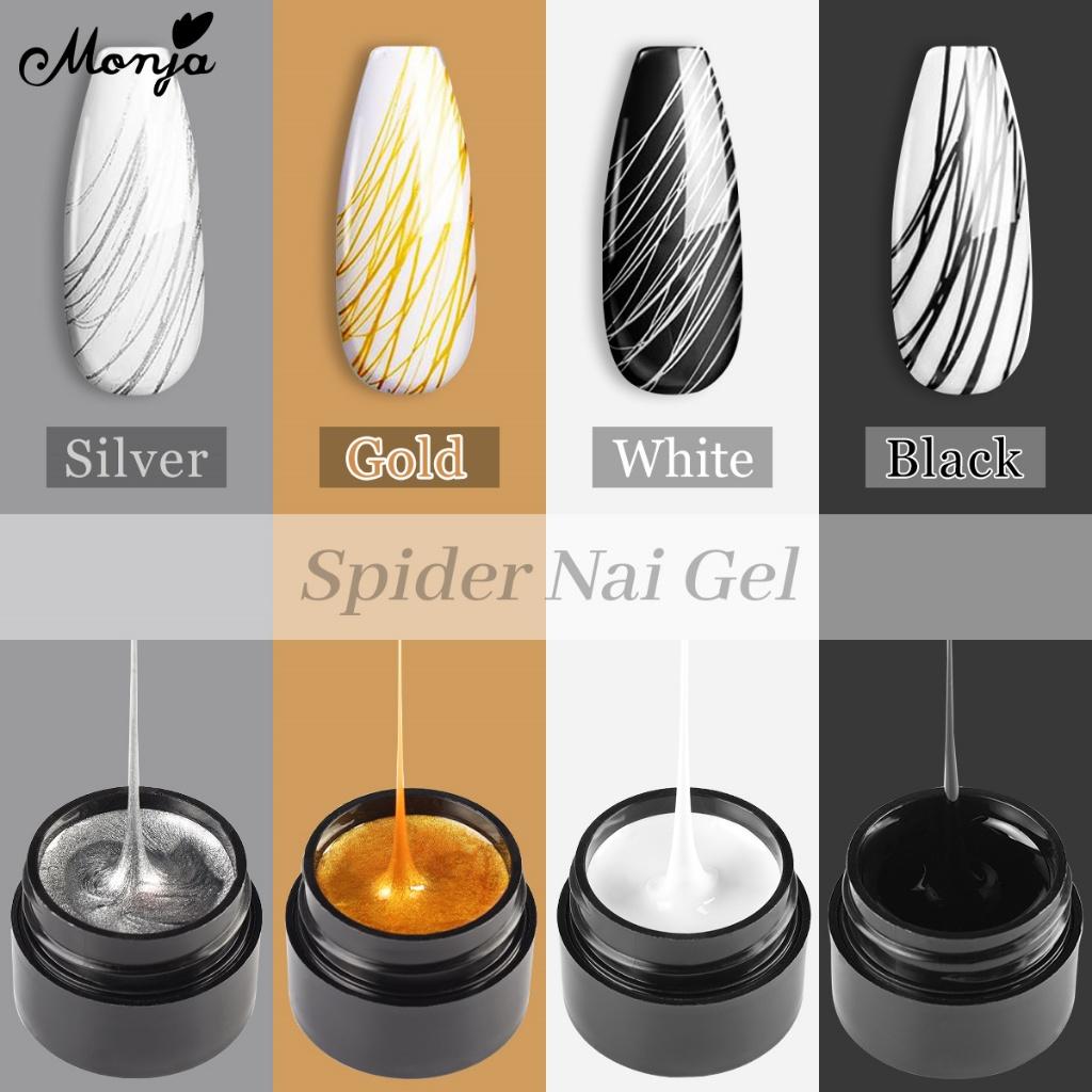 

Monja Nail Spider Gel UV Polish Varnish Lines Паутина Линия Эластичный рисунок проволоки Клей Point To Line Вытягивание Шелк Живопись Маникюр Дизайн Инструменты