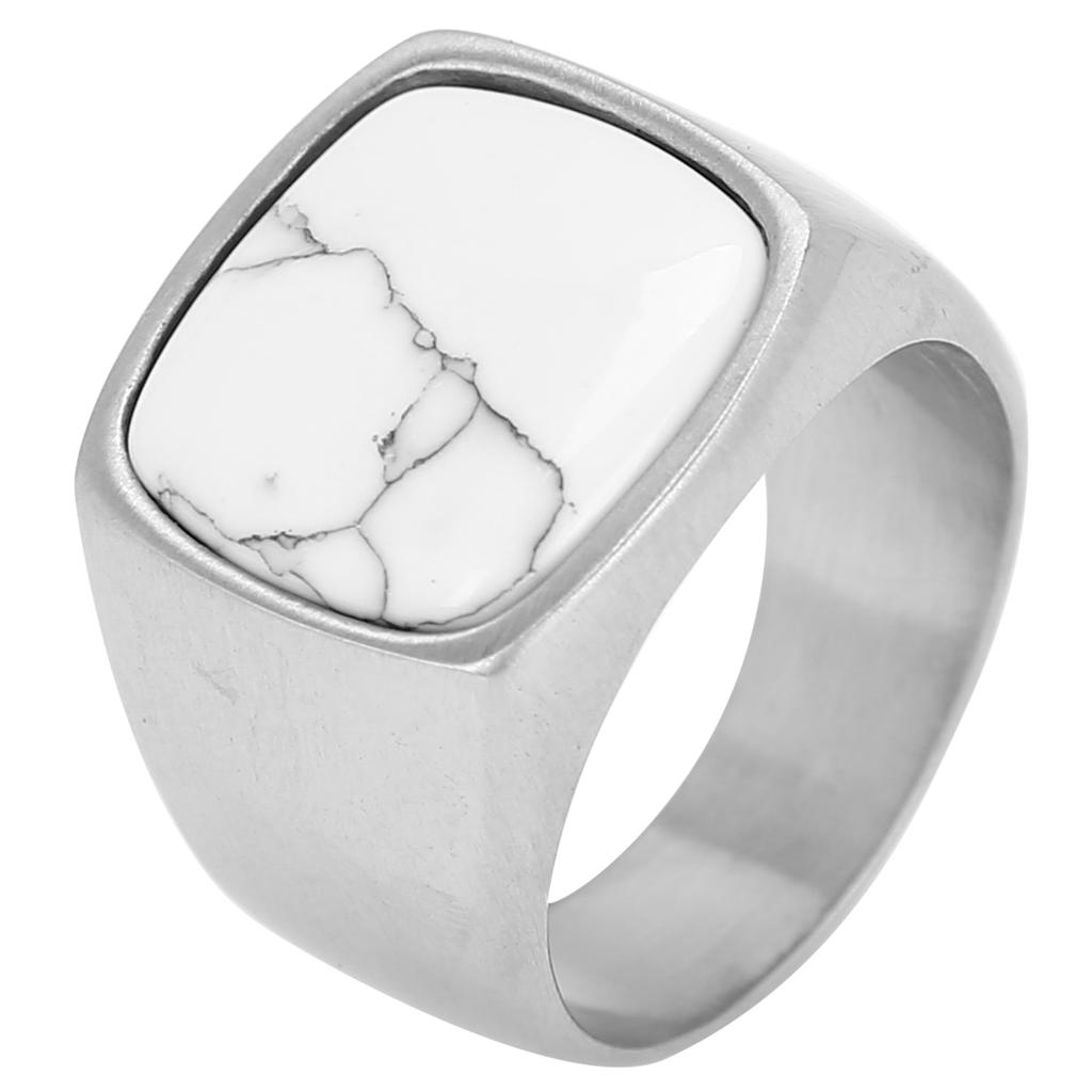 Stainless Steel Ring Classic Steel Color Fashionable Finger Ring Jewelry Accessory for MenWhite Pine