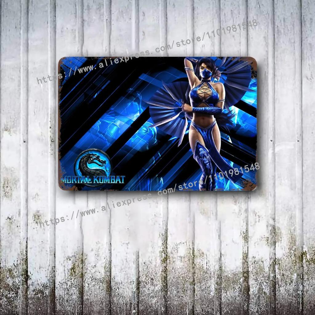 Mortal Kombat Iconic HD Plakat Plakat Vintage Tin Sign Metal Sign Dekoracyjna tabliczka do Pub Bar Man Cave Club Dekoracja ścienna