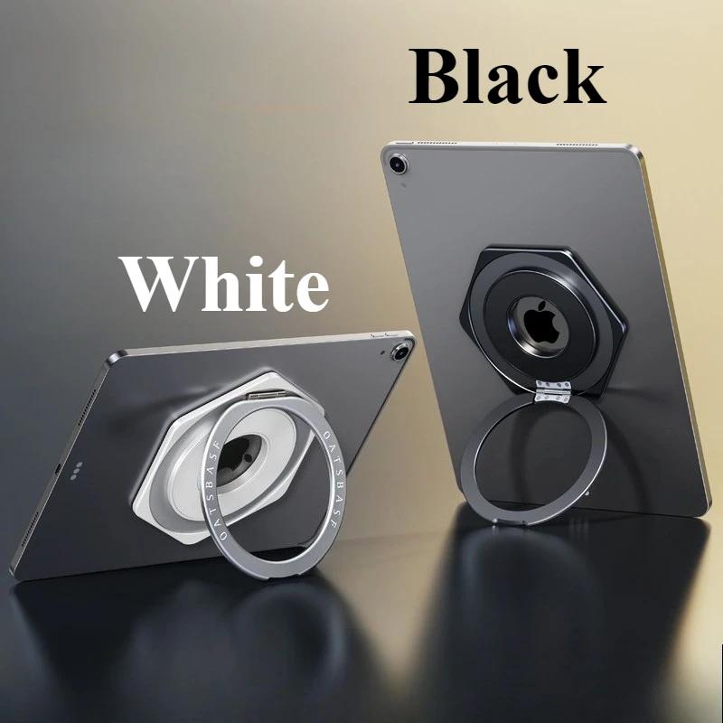 

Oatsbasf Metal Magnetic Tablet Holder with Ring Stand 360° Rotatable Bracket Stand Adhesive Tablet Universal for iPad Pad Tablet чорний