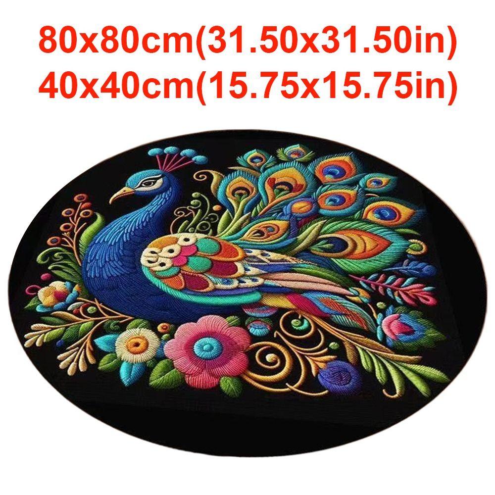 Special-shaped Peacock Carpet Non-slip Door Gasket Blanket  for Living Room Tea Table Bedside