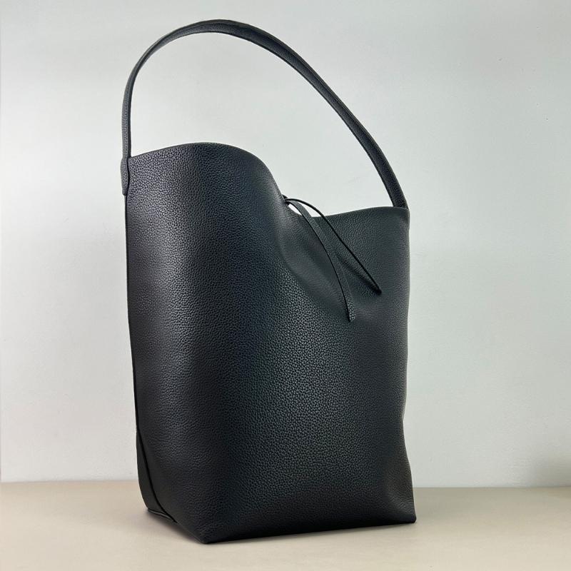 Branded Lychee-patterned 2in1 Shoulder Bag Women's Large Capacity Genuine Leather Bucket Underarm Bag High-end Commuter Tote Bag