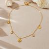 DIEYURO 316L Stainless Steel Golden Zircon Sun Flower Shell Pendant Necklace Lady New Fashion Neck Chain Jewelry Party Gift