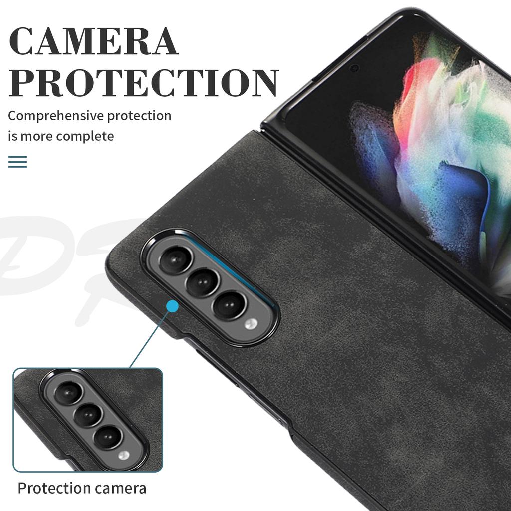 Luxury Retro Leather Phone Case for Samsung Galaxy Z Fold 4 Case Z Fold 3 Case Galaxy Z Flip 4 Case Z Flip 3 Anti-knock Cell Phone Protective Coque