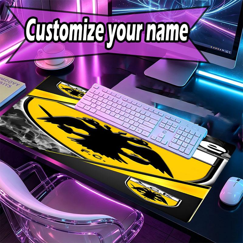 Custom Name Personalized AEK Athens FC Pattern Mousepad, Laptop PC Desk Mat, Decorative Desk Mat for Home Keyboard Pad Gift