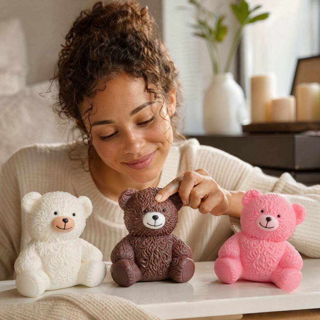 Rose-Shaped Bear Toy, Slow Rising Toy for Play and Display