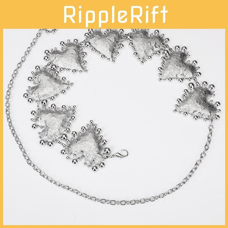 Silver And Gold Metal Waist Chain For Women Decorative Jewelry With Sculpted Details For Seasons All