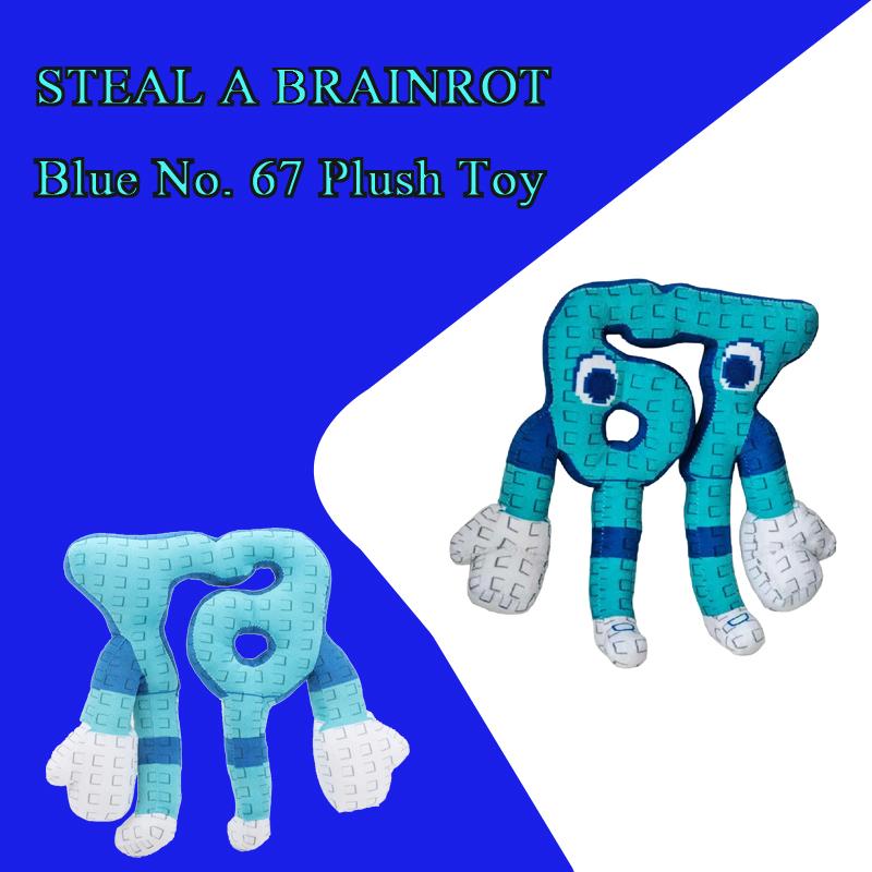 STEAL A BRAINROT Peluche Blu N. 67 Bambole Morbide Carine Gioco Giocattoli Correlati per Bambini Regali di Compleanno