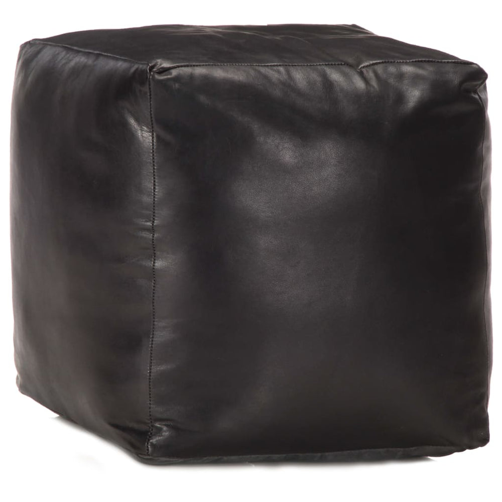 Pouf 40 X 40 X 40 Cm  Genuine Goatskin Leather