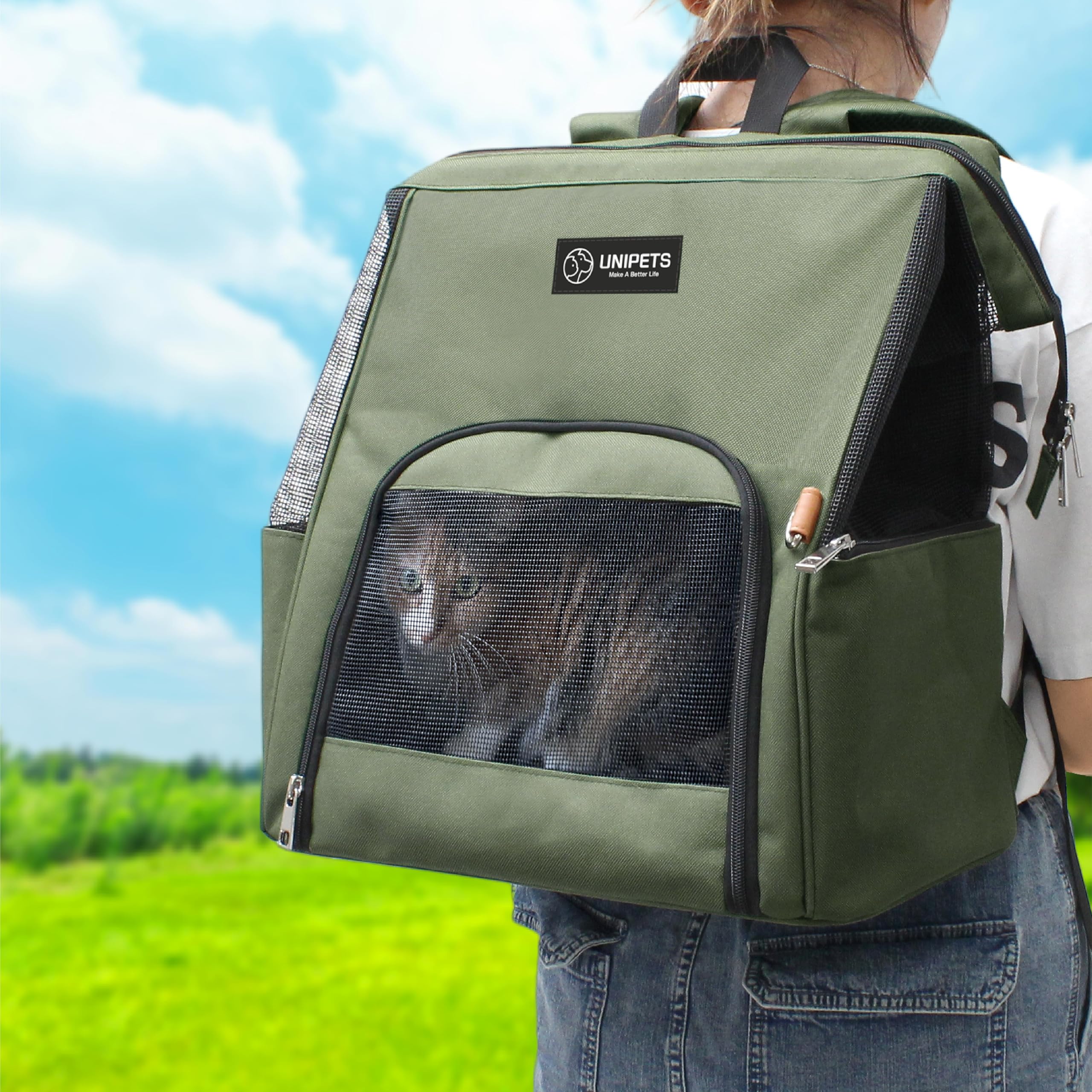 

Pet Carrier Bag for Small Dogs and Pet Large Excellent Carry For Small Dogs and Small Hospital Disaster Outing Bag [UNIPETS Official] Cats, Dogs,