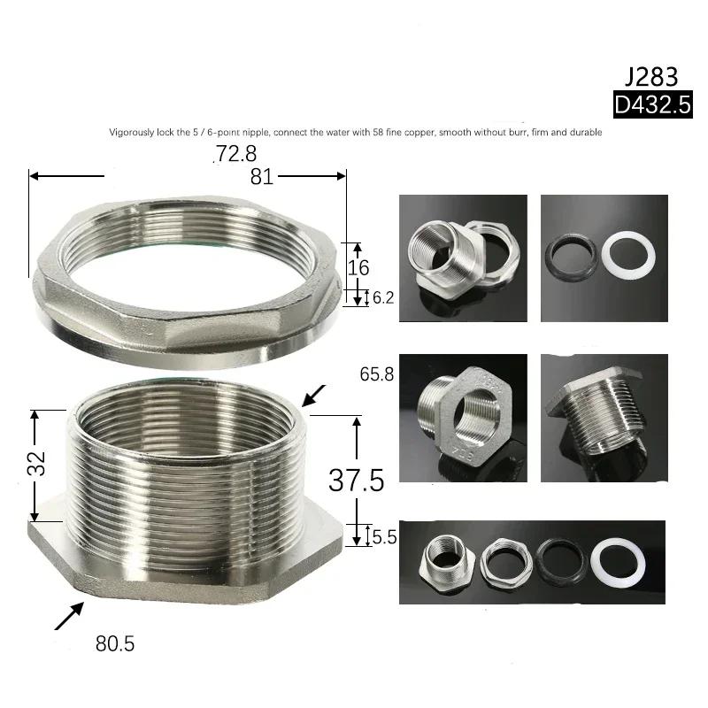 304 Stainless Steel Pipe Fitting Bulkhead Water Tank Connector Adapter Inner and Outer Wire Water Tank Joint