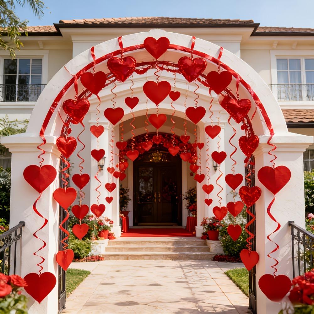 Romantic Valentine's Day Love Pulling DIY Decorations Love Flower Hanging Curtain Party Supplies Wedding Heart String Garland