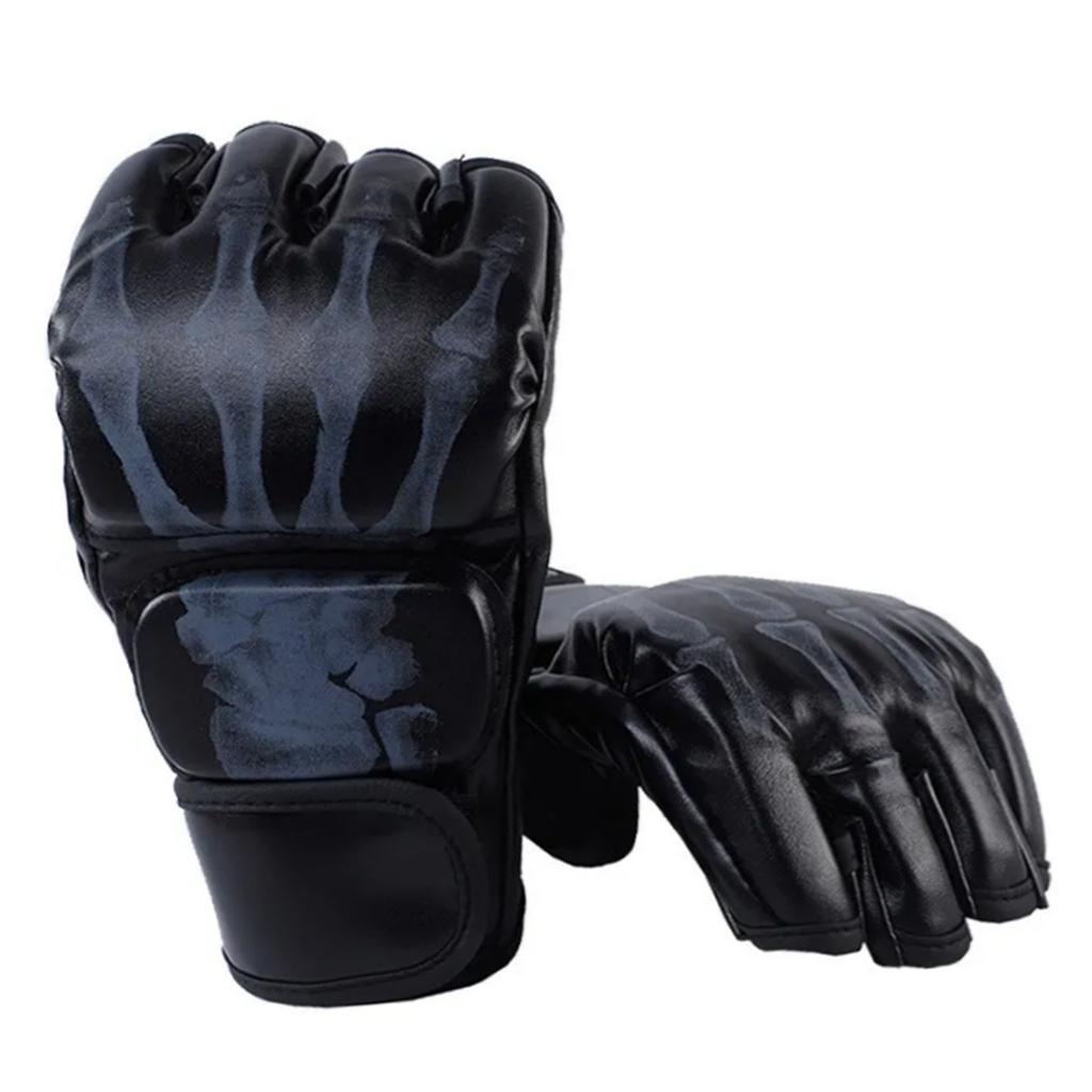 Boxing Gloves Unisex Adult Half Finger Taekwondo Protective Clothing for MMA Combat Training Black