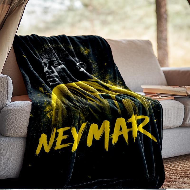 Coperta per Celebrazioni Neymar Coperta in Flanella da Esterno per Campeggio, Escursionismo, Feste in Giardino, Essenziale per Picnic, regalo per famiglia e amici