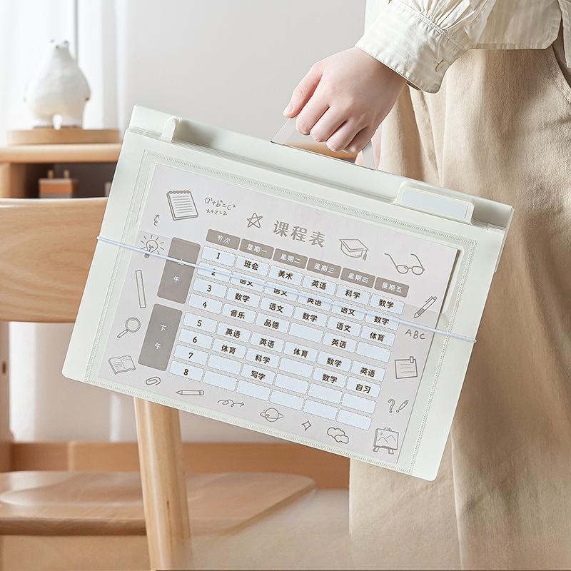 A4 Hanging Organ Folder, Multi Layer Student Handheld File Bag, Paper Sorting
