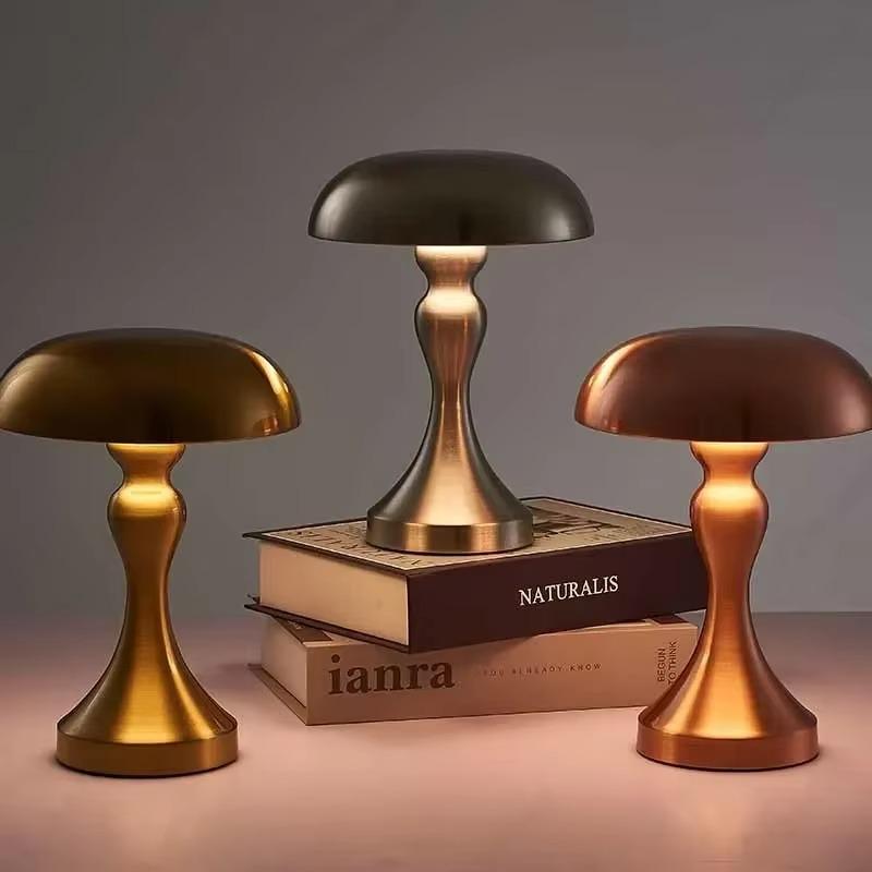 LED Table Lamps Touch Dimming USB Rechargeable for Bar Hotel Restaurant Bedside Decor Bedroom Nightlights Mushroom Lampara Gift