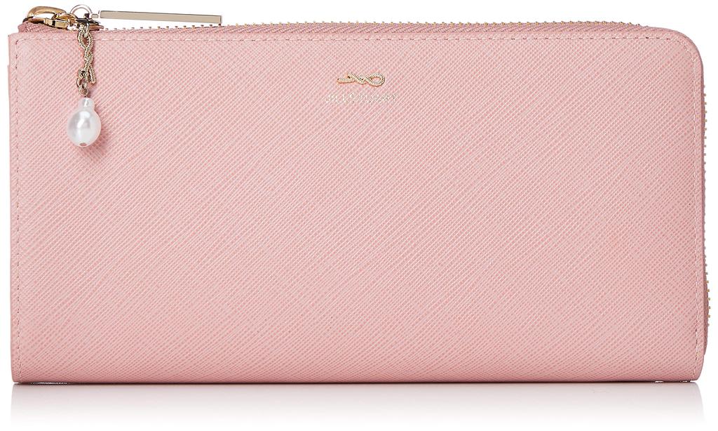 Long Wallet Cowhide Saffiano Leather Bundle Slim Wallet Zipper Thin Compact Simple Original Charm Included Stylish Adult Cute JSLW3AT1 Pink [Jill