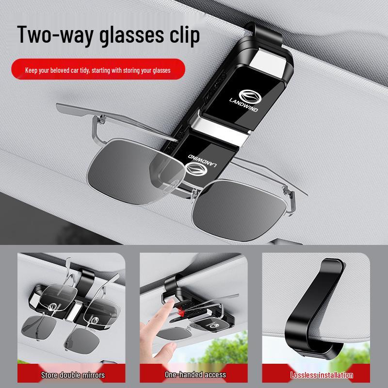Suitable for Landwind X8/X7: Two-Way Car Glasses Clip & Sun Visor Sunglasses Holder