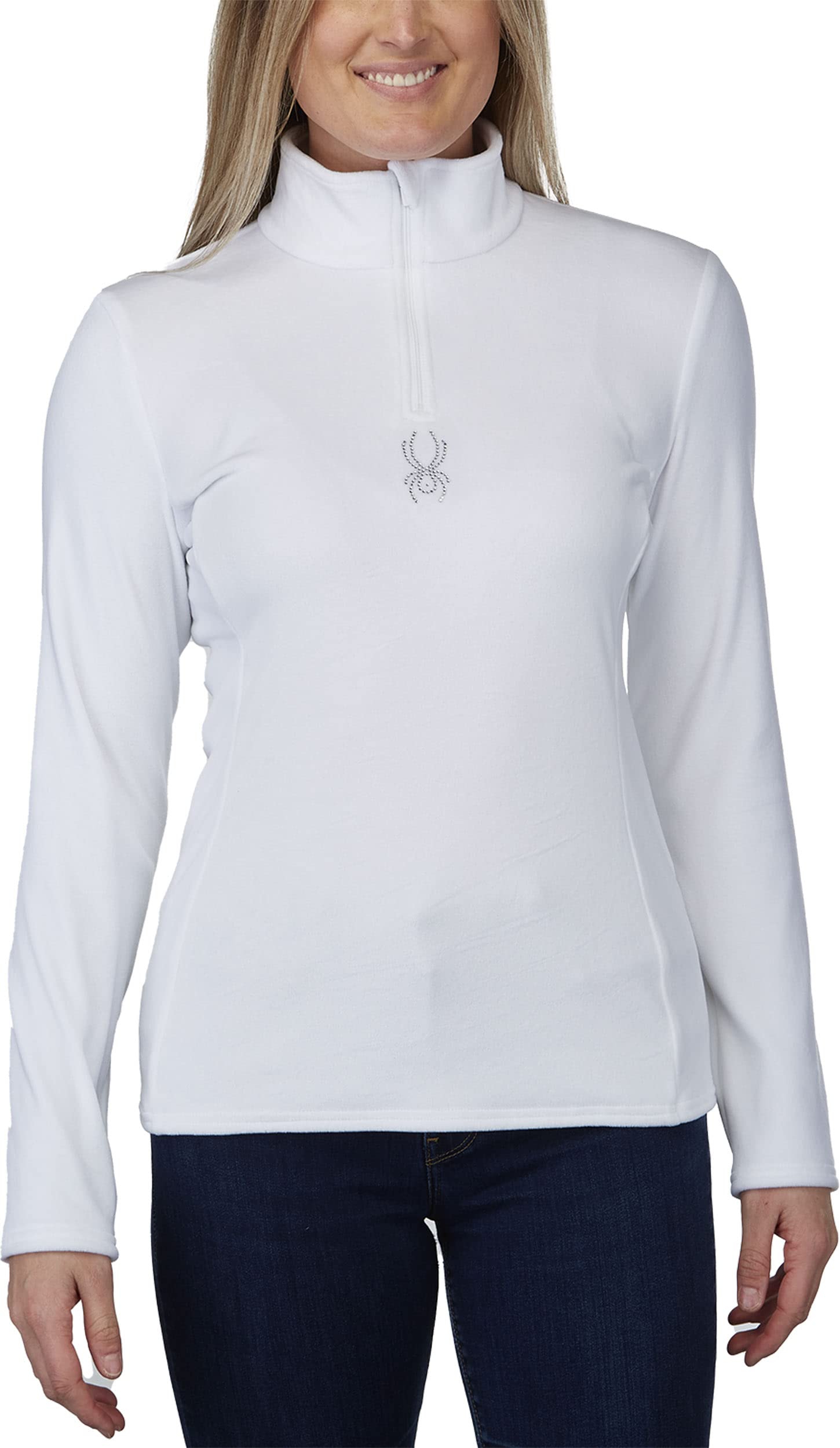 

Spyder Long Sleeve High Neck Shirt 360 SHIMMER BUG Ski Size L Women s (Fleece, Stretch) [194091 / ZIP] Innerwear, 100_WHITE,