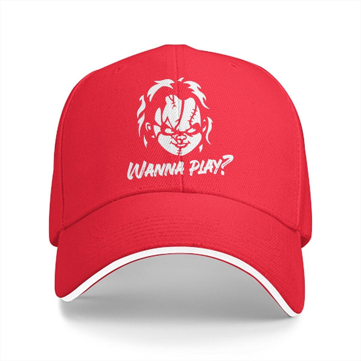 WANNA PLAY Baseball Caps Peaked Cap Childs Play Chucky Horror Film Sun Shade Hats for Unisex Women One Size