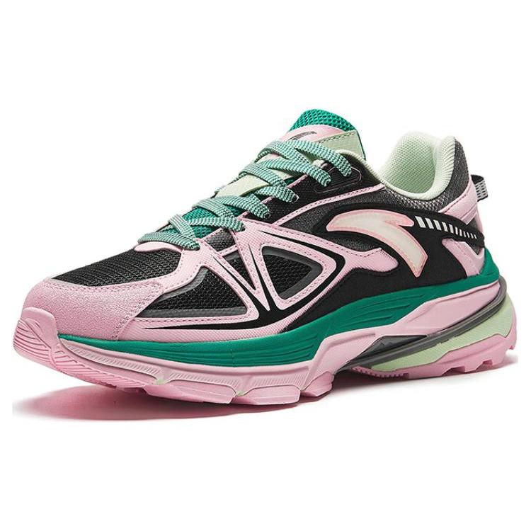 New Anta Walker Durable Breathable Low Top Running Shoes Women's Black Pink 122418890-5