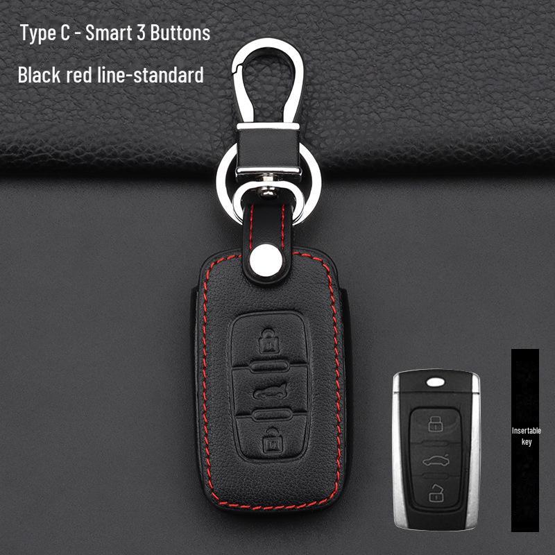 Brilliance Car Key Cover: Compatible with Zhonghua V3, V7, H530, H330, V5 - Protective Key Bag with Buckle.