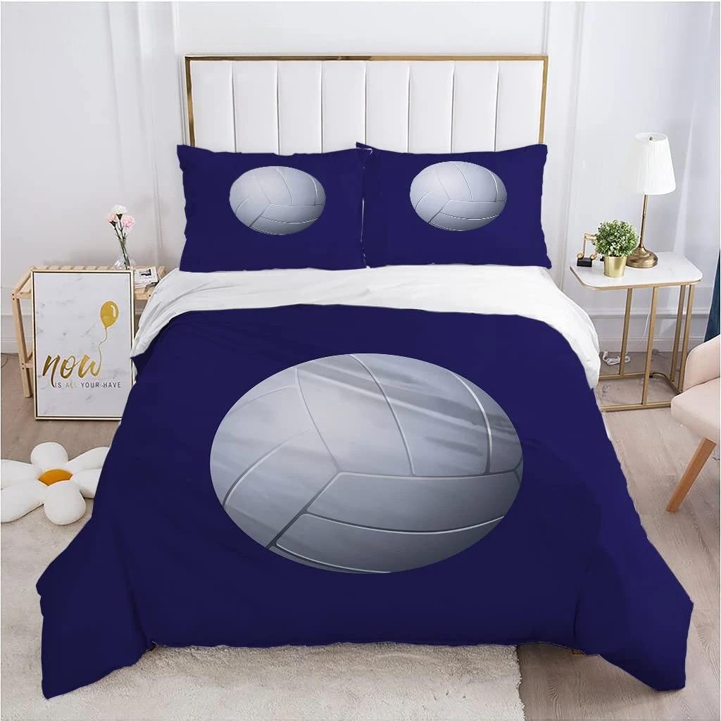 

Комплект постельного белья «Волейбол» Спортивный пододеяльник King Queen для мальчиков и девочек с изображением мяча, одеяло с изображением огня и воды, полиэстеровое одеяло 70x133cm 2pcs