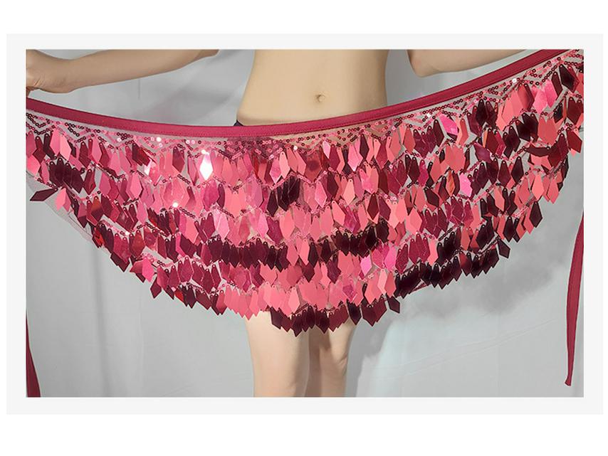2023 Women's Sequined Belly Dance Hip Scarf Skirt Halloween Costume Set