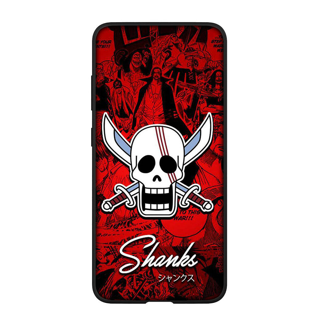 Phone Case for iPhone 17 15 16 Plus Redmi Note 14 12 11 13 Pro Max Huawei P30 P20 Lite OPPO A60 A40 A80 A18 A16 Red Hair Luffy One Piece Shanks Cover