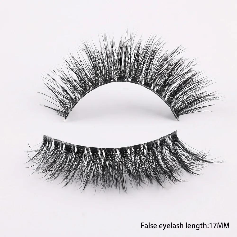 Clear Band Eyelashes Natural Fluffy 3D Mink Lashes D Curl Volume Wispy False Eyelashes With Clear Band Soft Reusable Lashes