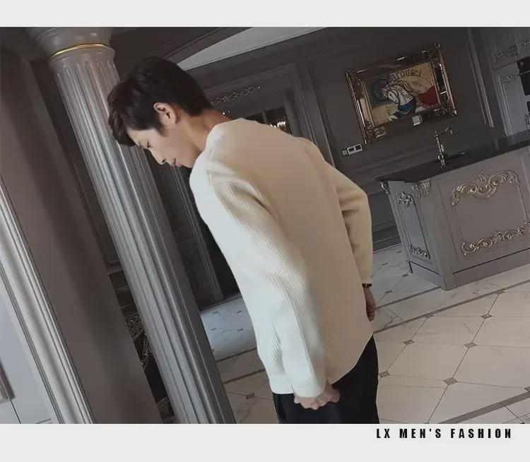 Men's Slim Fit Solid Color Knitted Cardigan - Autumn/Winter 2023 Collection