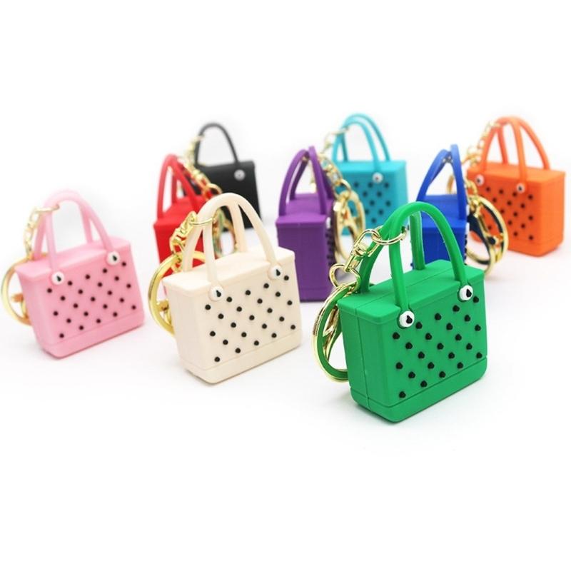 Schöne Tasche mit Loch Schlüsselanhänger Einfacher Autoschlüsselanhänger Mode Strandkorb Hängende Ornamente Schlüsselanhänger Schlüsselanhänger Zubehör
