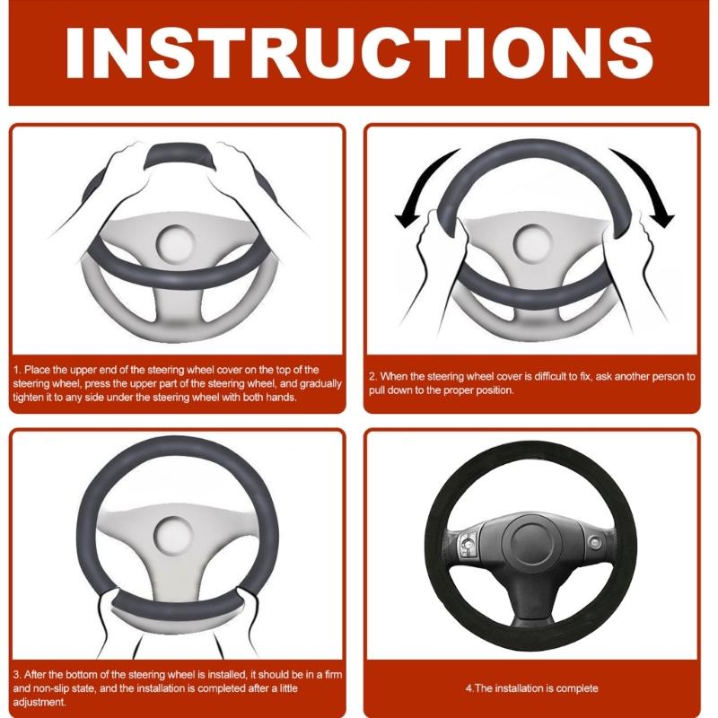 Quick Heated Steering Wheel Cover Rapid Heating Up Thermal Protection Universal for 14.5-15.5" Diameter Automobile