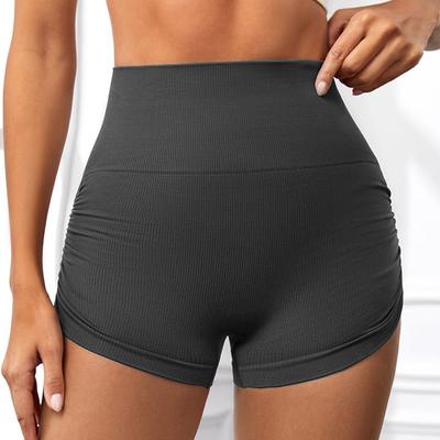 Sports Shorts European and American Wrinkled Hip-lifting Yoga Shorts Quick-drying and Breathable Sports Fitness High Elastic Tight High Waist