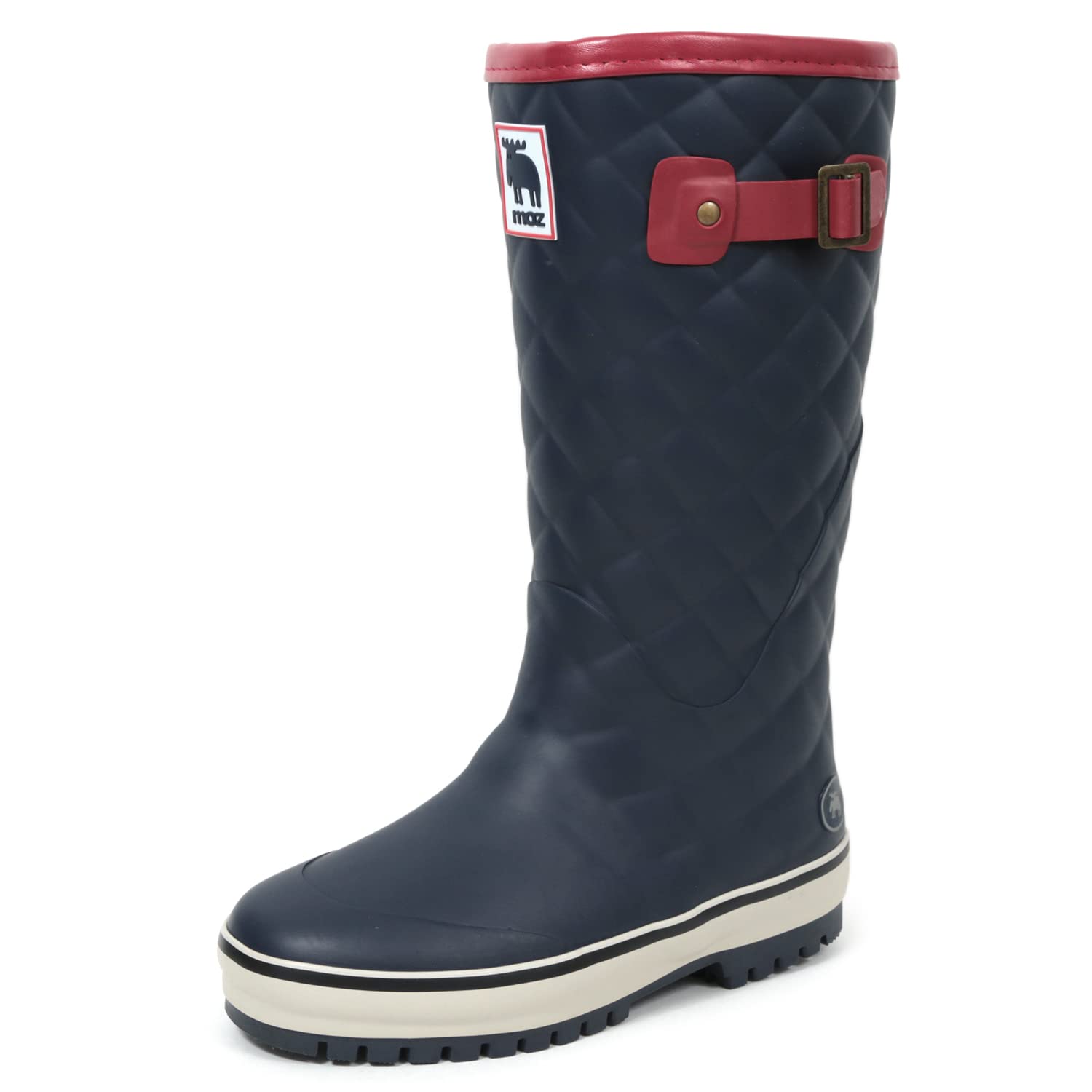 

Mozu Women s Quilted Embossed Rain Boots with Urethane Cushion Lining, Navy, Size M