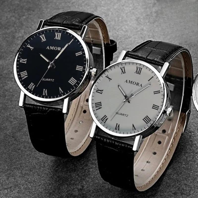 Men Watches Business Wrist Watch Luxury Leather Strap Analog Watches Quartz Wristwatches Clock Men Women Casual Simple Watch