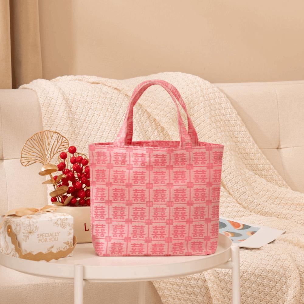 Wooden Ring Brocade Red Envelope Handheld New Year Money Bag Cloth Money Pocket  Lady Girls Women