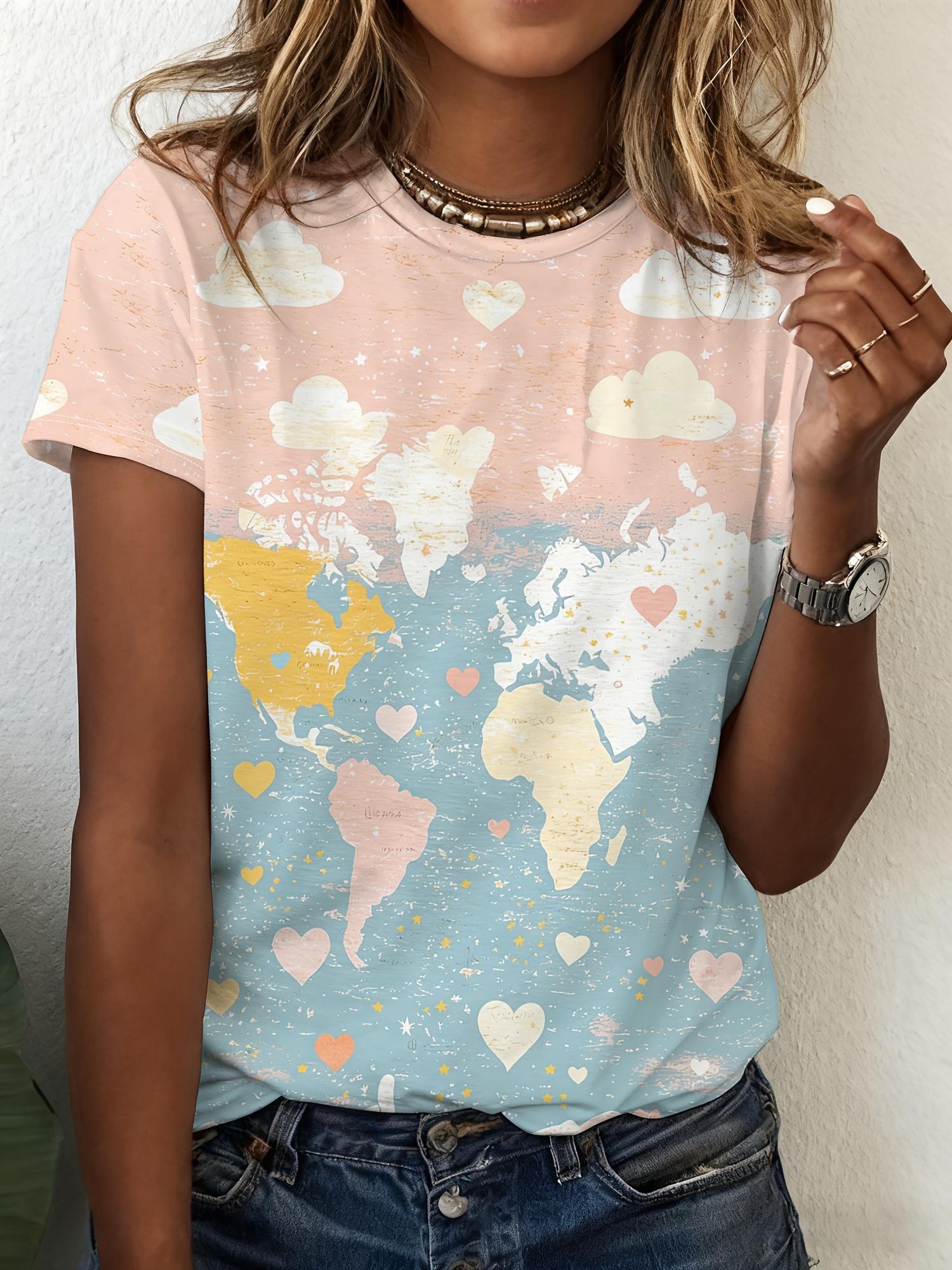 

All-in-one women s round neck short sleeve T-shirt 4XL