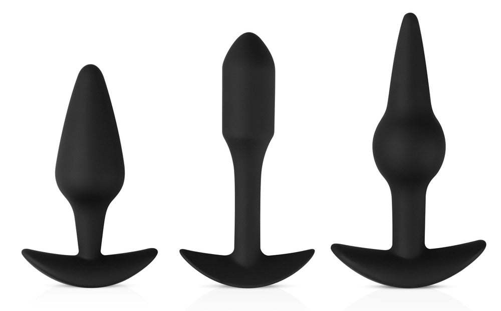 Kit of 3 Pleasure Noirs Plugs - EasyToys Anal Collection - Beginner Plugs & Kits
